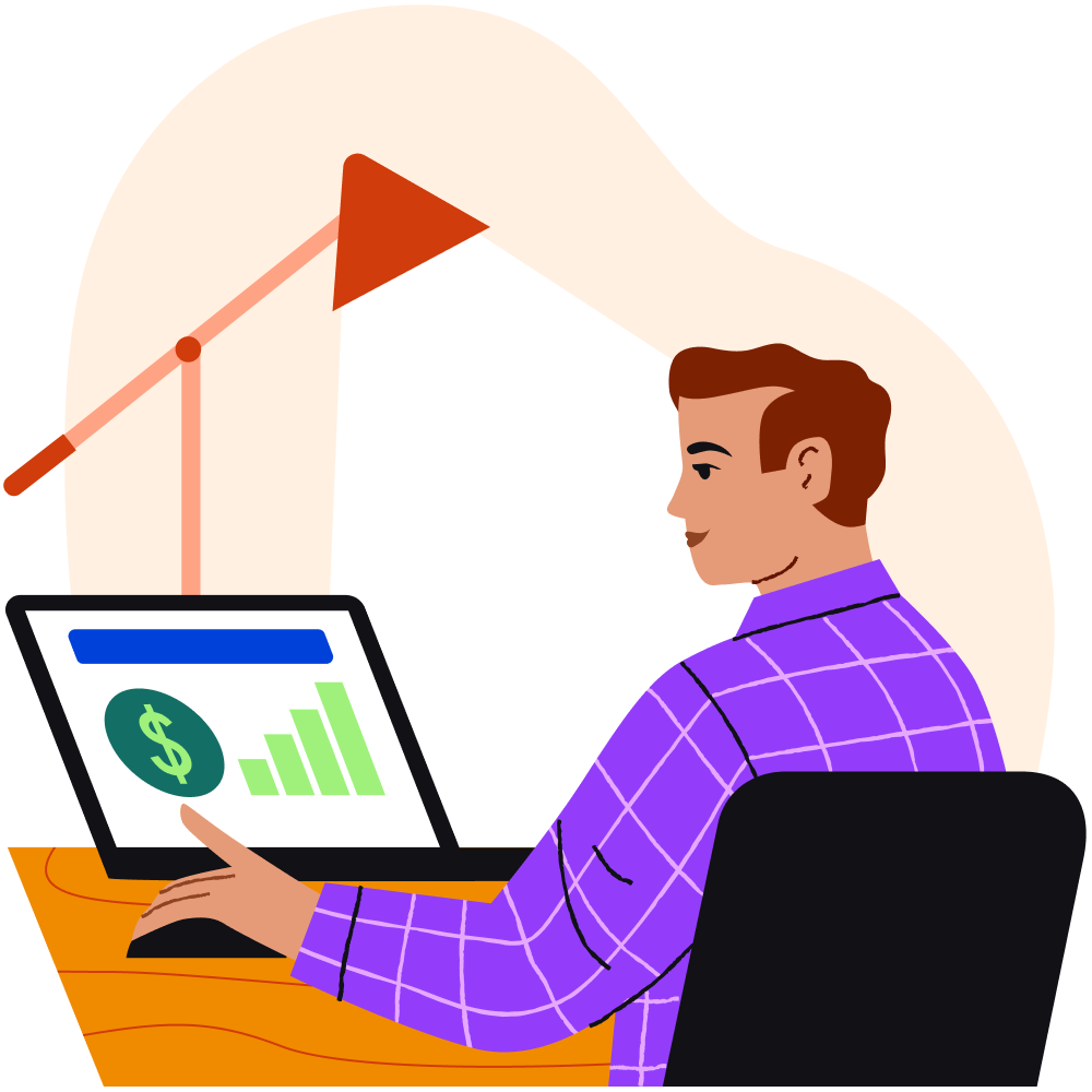Financial education icon illustration