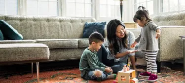 Mother and child enjoying quality time together at home