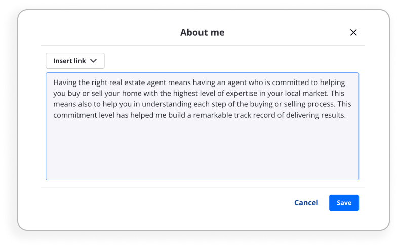 agent profile about me