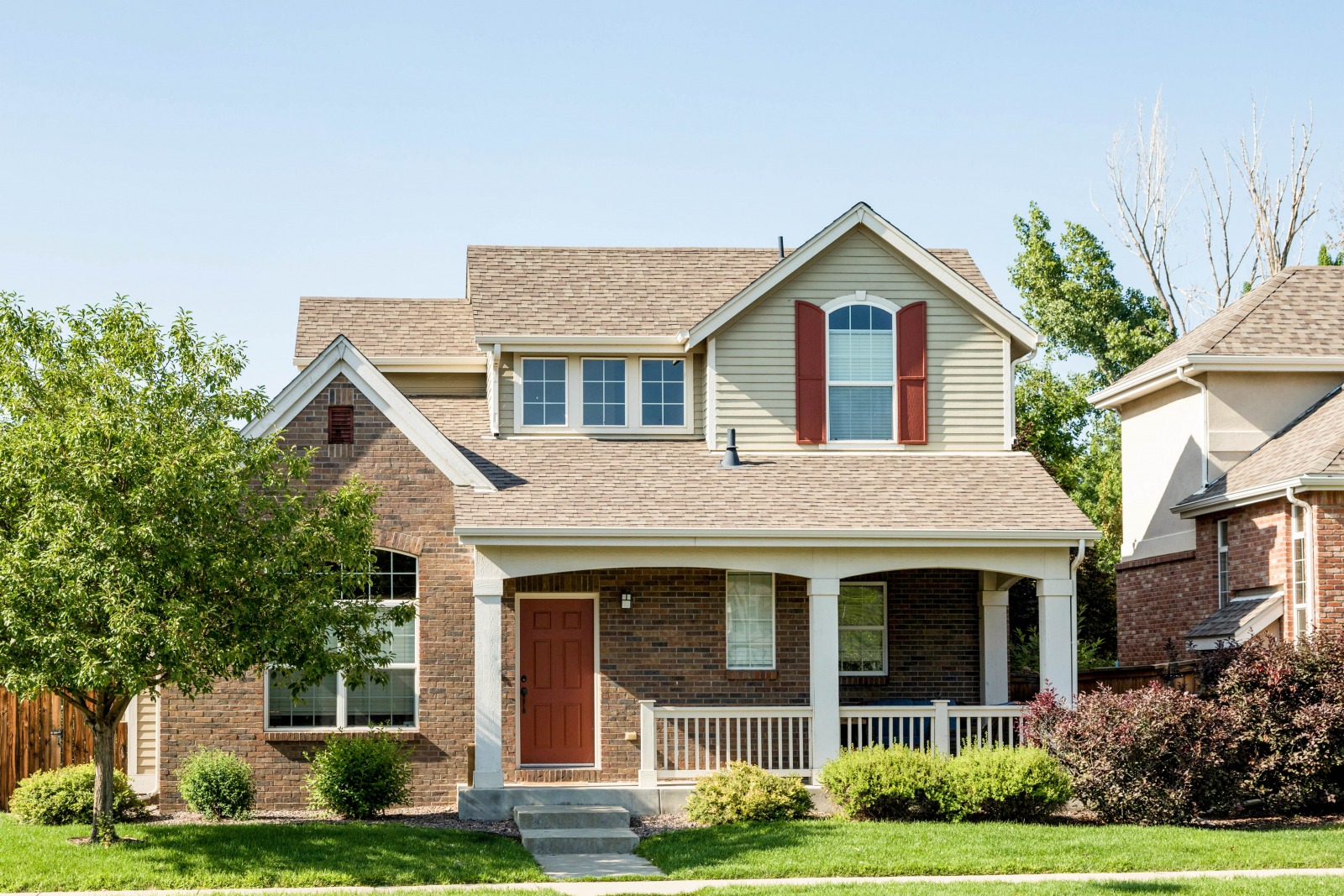 Photo of the exterior of a two-story home.