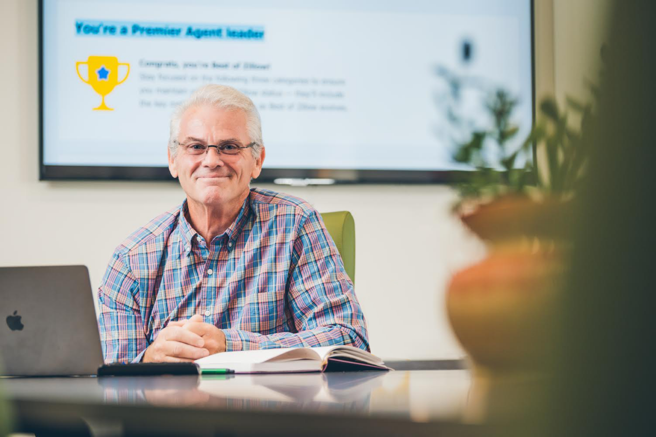 Agent Stephen Aust at his desk