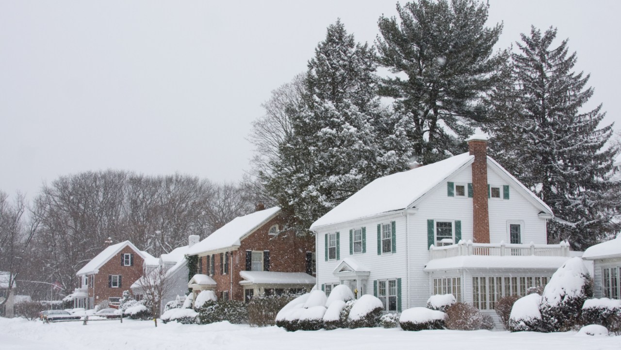 house covered in snow