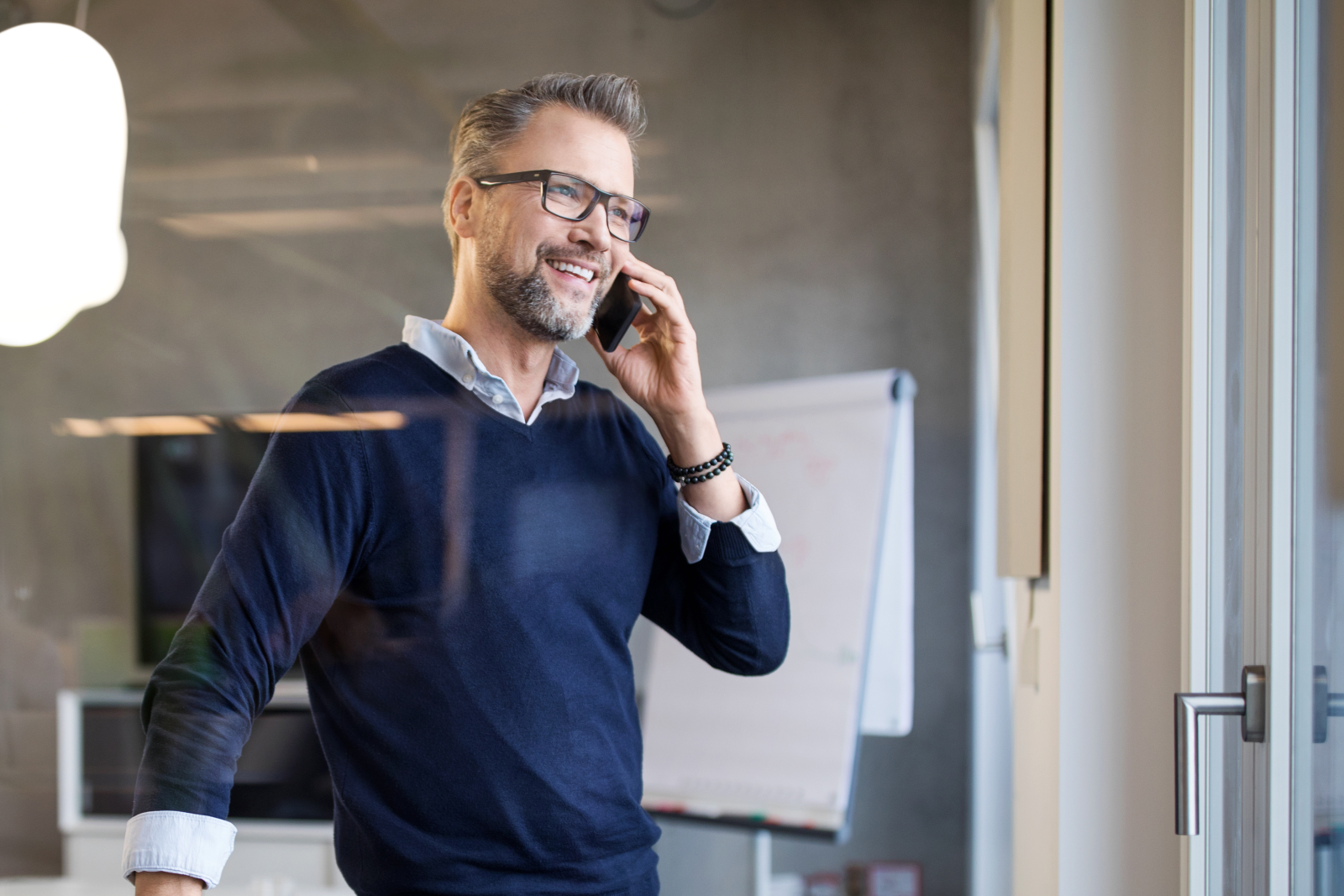 A man talking on the phone