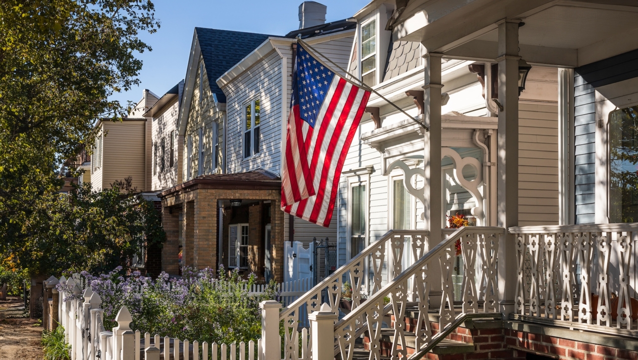 american flag house
