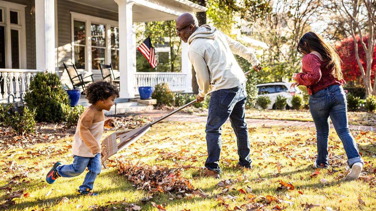 family outside of their home
