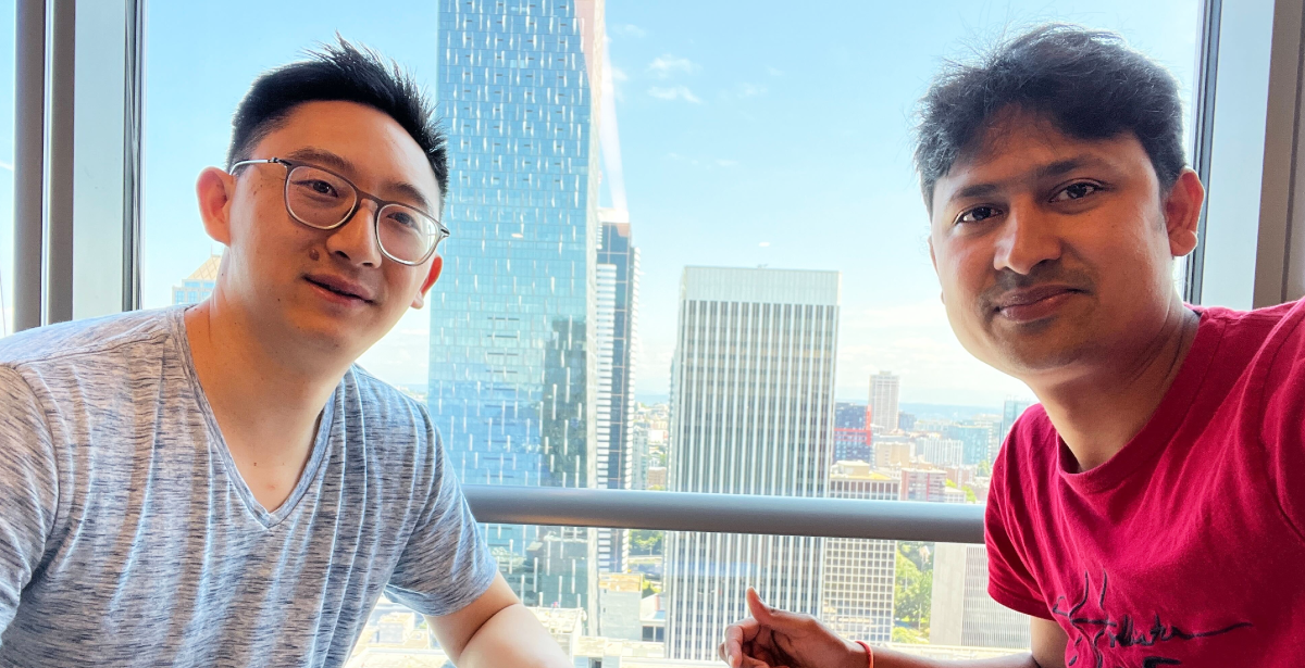 hack week participants at lunch