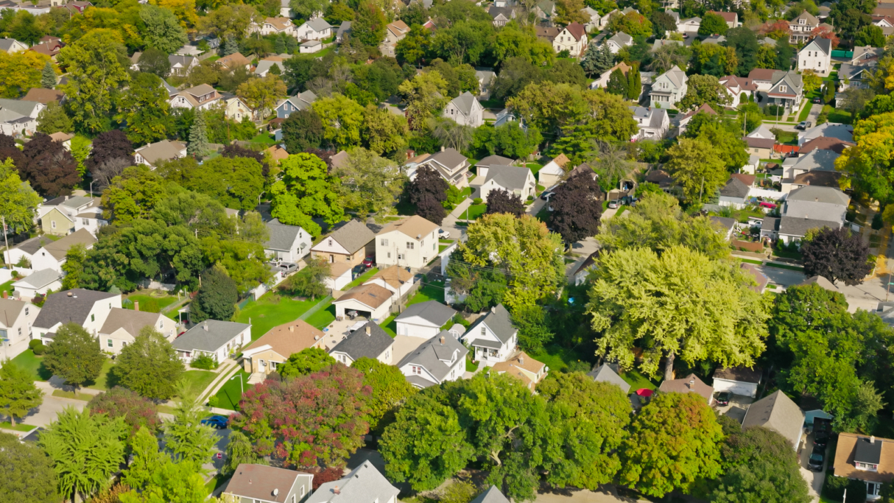 aerial of housese