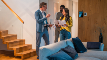 buyers touring house for sale