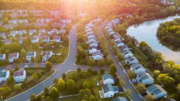 aerials of a neighborhood