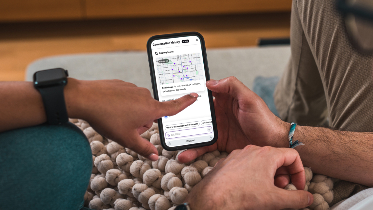 person using zillow AI Mode on mobile