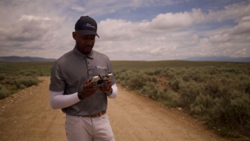 zillow media expert capturing drone footage with skytour