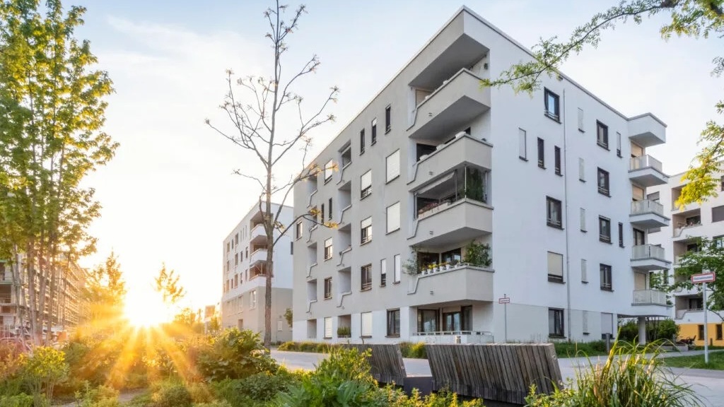 exterior of apartment building