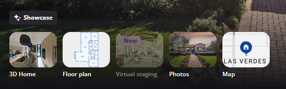 Zillow showcase media options